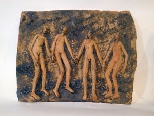 Hoarder of Tea Tags, stoneware, 16.5 x 13 x 1.5", 2013